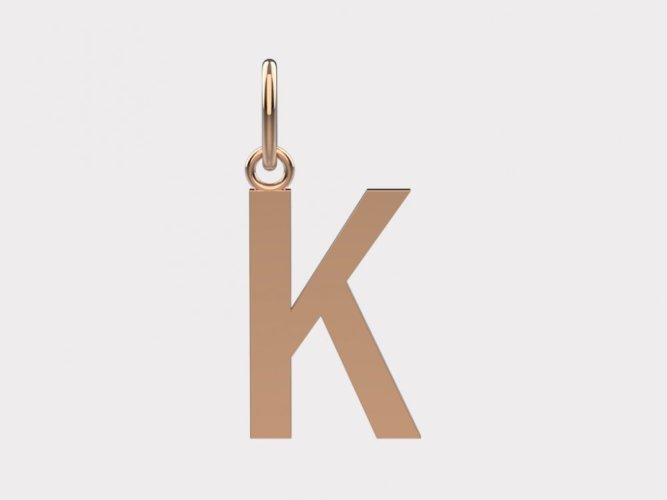 Zlatý přívěsek písmeno K