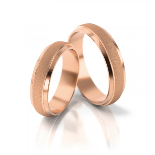 Zlaté snubní prsteny 2053 - Barva zlata: Růžové / Bílé
