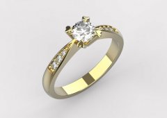Zlatý zásnubní prsten 211