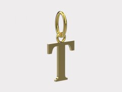 Zlatý přívěsek písmeno T