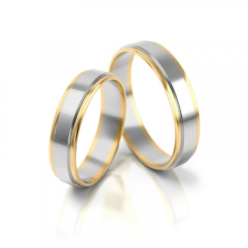 Zlaté snubní prsteny 2047 - Barva zlata: Žluté / Bílé