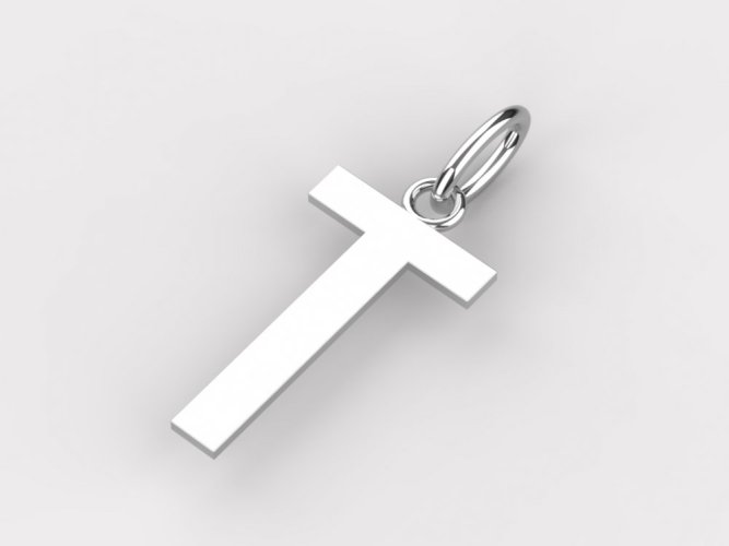 Zlatý přívěsek písmeno T