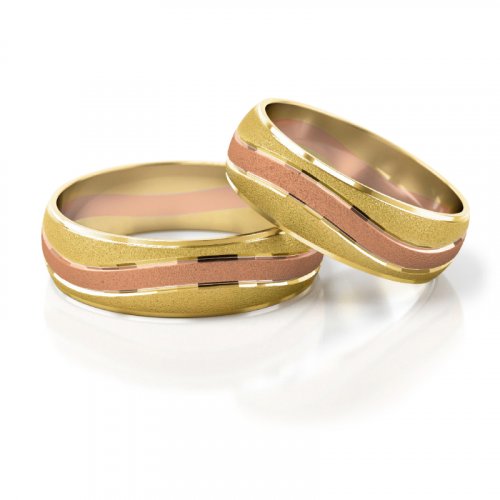 Zlaté snubní prsteny 2115 - Barva zlata: Bílé / Žluté