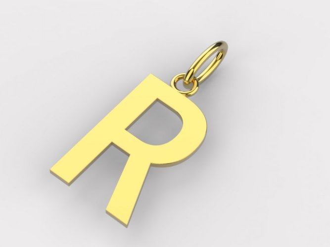 Zlatý přívěsek písmeno R