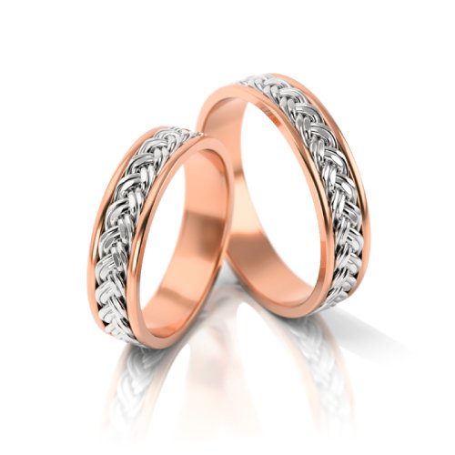 Zlaté snubní prsteny 3008 - Barva zlata: Bílé / Růžové