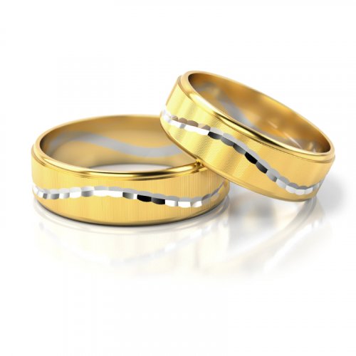 Zlaté snubní prsteny 2171 - Barva zlata: Žluté / Bílé