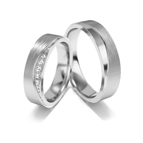 Zlaté snubní prsteny 3327 - Barva zlata: Bílé / Růžové, Typ kamene: Briliant