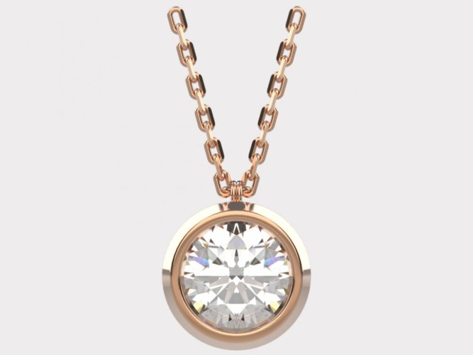 Dámský zlatý náhrdelník 012 - Barva zlata: Růžové, Typ kamene: Zirkon