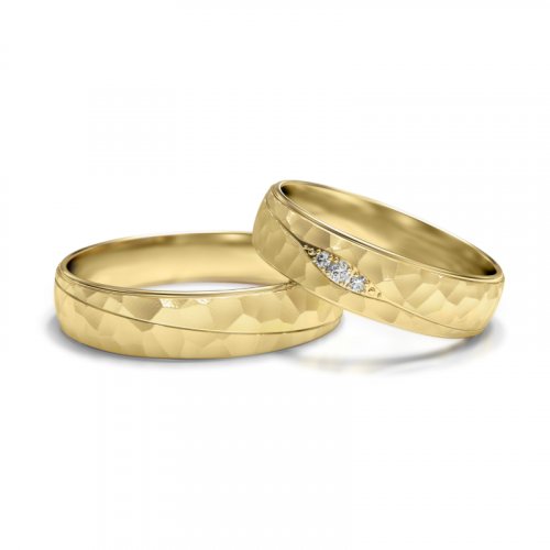 Zlaté snubní prsteny 3319 - Barva zlata: Bílé / Růžové, Typ kamene: Zirkon