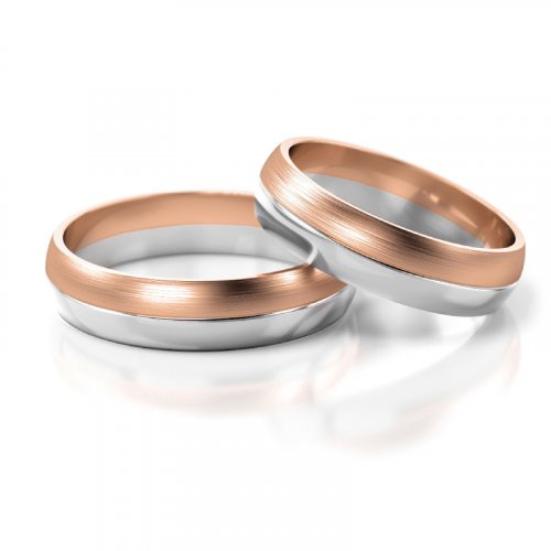 Zlaté snubní prsteny 2120 - Barva zlata: Růžové / Bílé