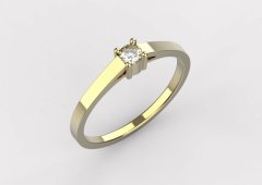 Zlatý zásnubní prsten 971