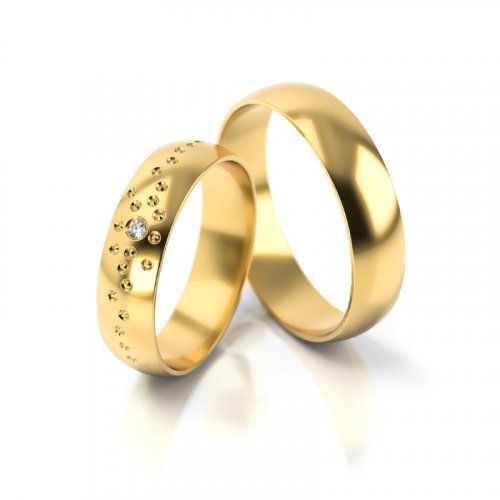 Zlaté snubní prsteny 2306 - Barva zlata: Bílé, Typ kamene: Briliant