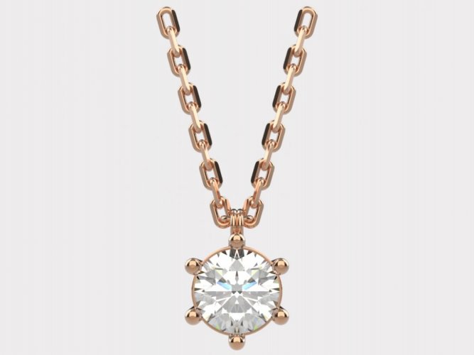 Dámský zlatý náhrdelník 018 - Barva zlata: Růžové, Typ kamene: Moissanit