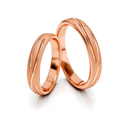 Zlaté snubní prsteny 3324 - Barva zlata: Růžové / Bílé