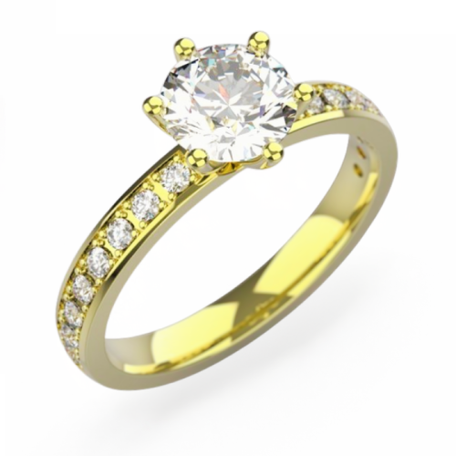 Zlatý zásnubní prsten 383