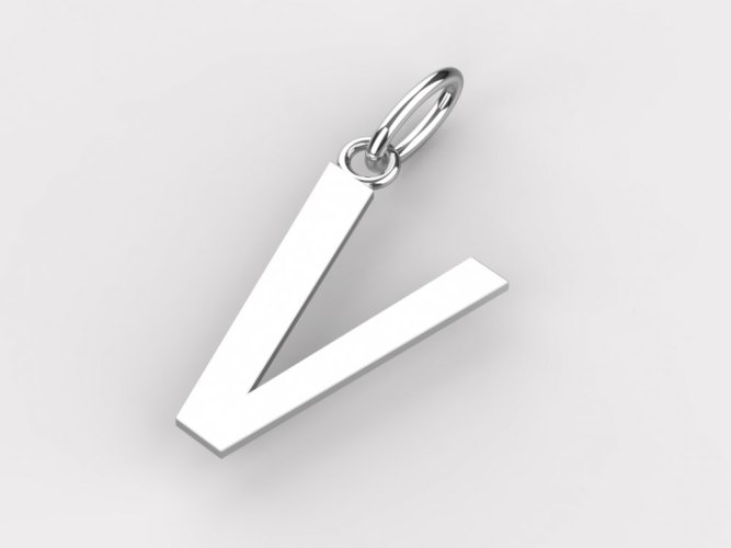 Zlatý přívěsek písmeno V