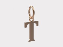 Zlatý přívěsek písmeno T
