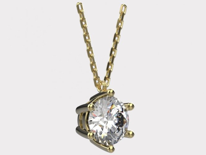 Dámský zlatý náhrdelník 018 - Barva zlata: Žluté, Typ kamene: Moissanit