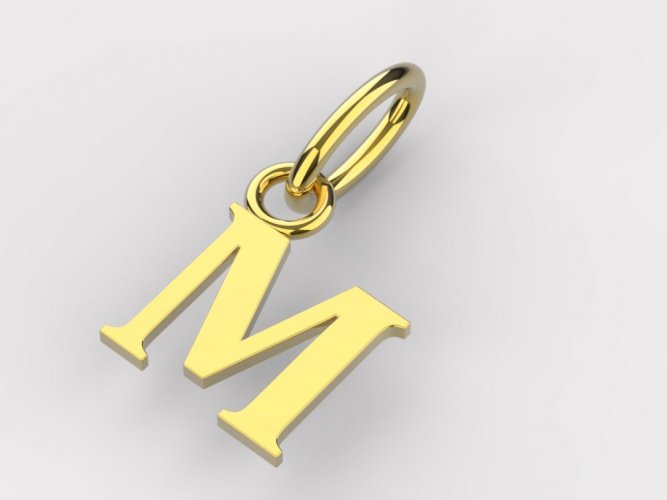 Zlatý přívěsek písmeno M