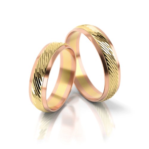 Zlaté snubní prsteny 2063 - Barva zlata: Bílé / Růžové
