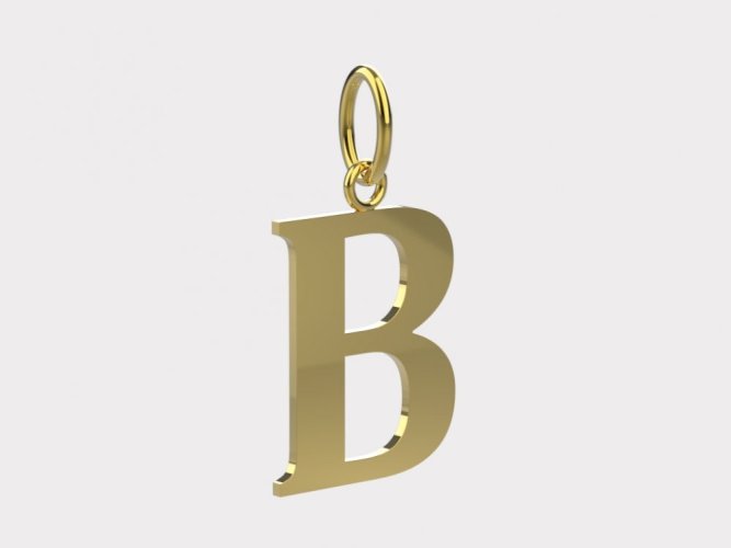 Zlatý přívěsek písmeno B