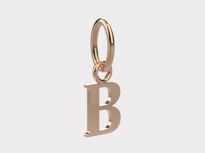 Zlatý přívěsek písmeno B
