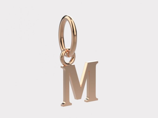 Zlatý přívěsek písmeno M