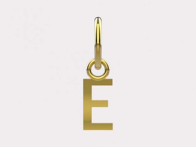 Zlatý přívěsek písmeno E