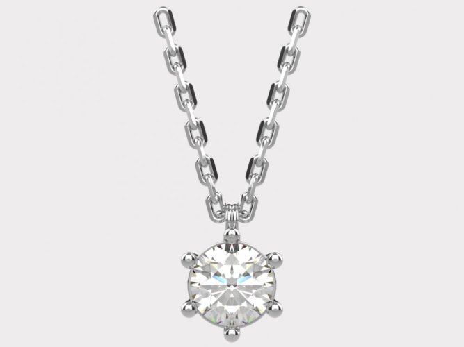 Dámský zlatý náhrdelník 018 - Barva zlata: Žluté, Typ kamene: Moissanit