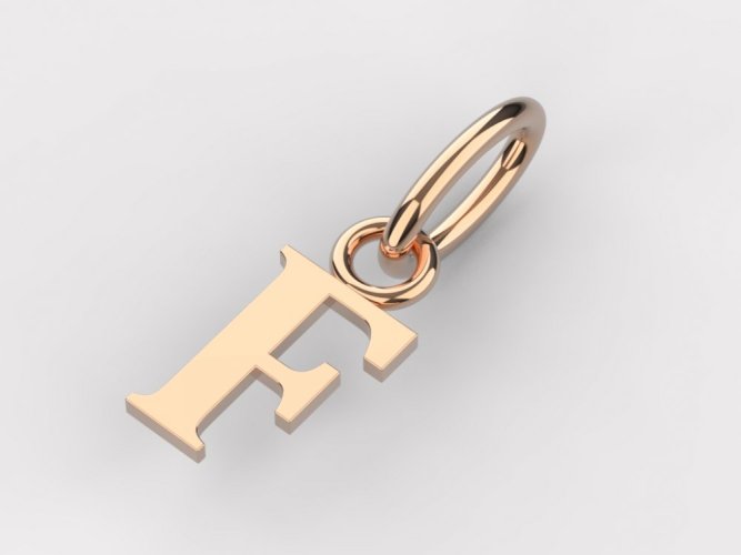 Zlatý přívěsek písmeno F