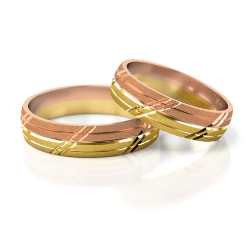 Zlaté snubní prsteny 2051 - Barva zlata: Žluté / Růžové