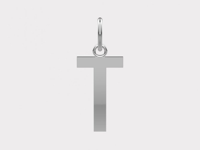 Zlatý přívěsek písmeno T