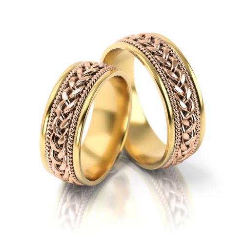 Zlaté snubní prsteny 3134 - Barva zlata: Žluté / Růžové