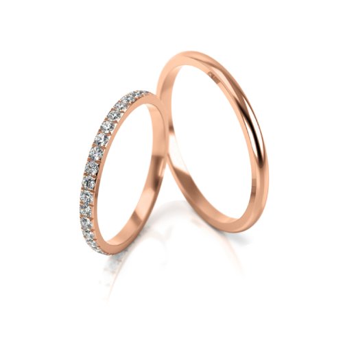 Zlaté snubní prsteny 3298 - Barva zlata: Bílé, Typ kamene: Briliant