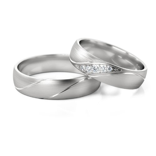 Zlaté snubní prsteny 2284 - Barva zlata: Bílé, Typ kamene: Zirkon