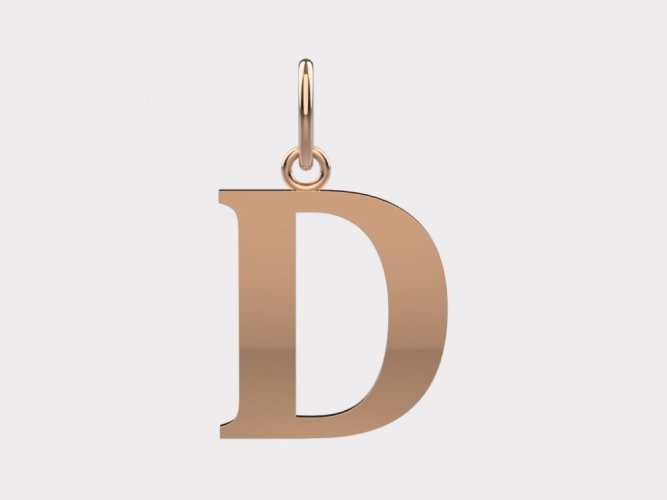 Zlatý přívěsek písmeno D