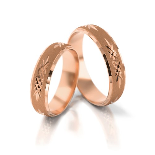 Zlaté snubní prsteny 1016 - Barva zlata: Růžové