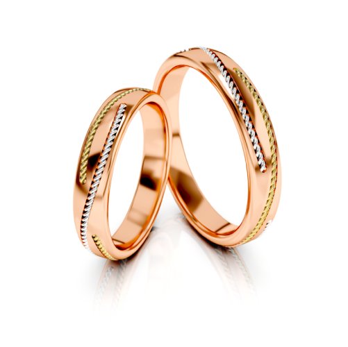 Zlaté snubní prsteny 3323 - Barva zlata: Růžové / Žluté