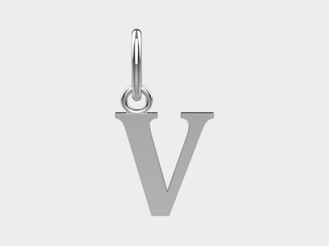 Zlatý přívěsek písmeno V