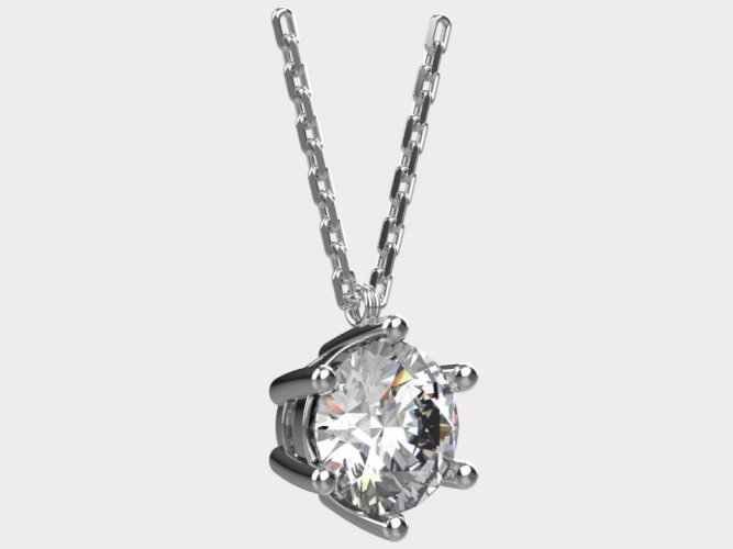 Dámský zlatý náhrdelník 018 - Barva zlata: Žluté, Typ kamene: Moissanit