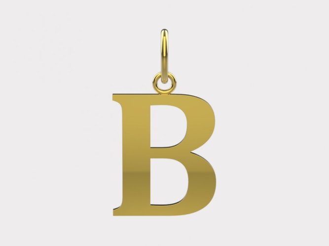 Zlatý přívěsek písmeno B