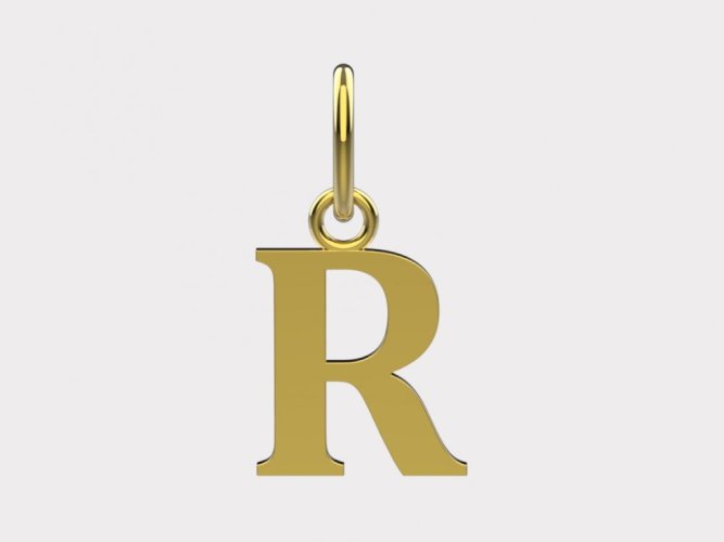 Zlatý přívěsek písmeno R