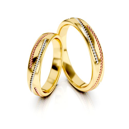 Zlaté snubní prsteny 3323 - Barva zlata: Růžové / Žluté