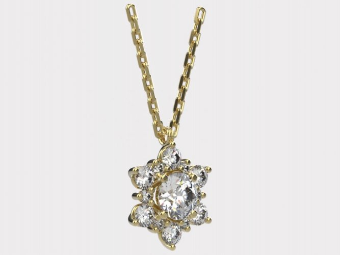 Dámský zlatý náhrdelník 011 - Barva zlata: Růžové, Typ kamene: Zirkon