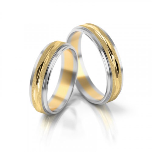 Zlaté snubní prsteny 2123 - Barva zlata: Bílé / Žluté