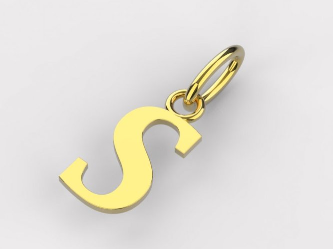 Zlatý přívěsek písmeno S