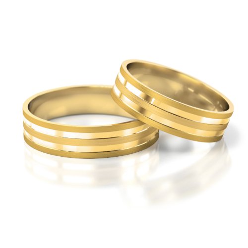 Zlaté snubní prsteny 2231 - Barva zlata: Bílé