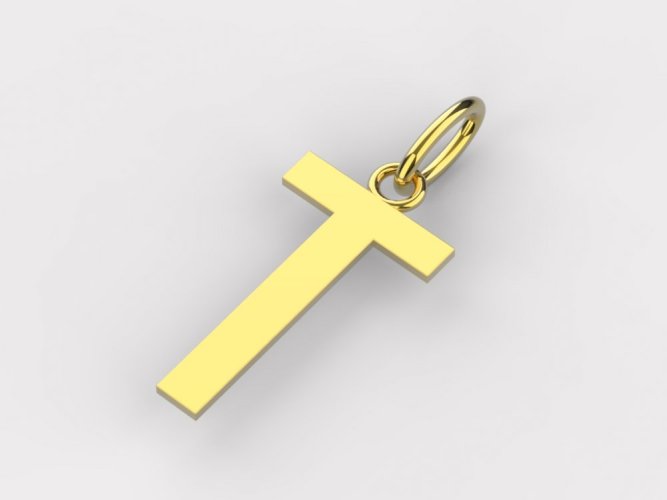 Zlatý přívěsek písmeno T