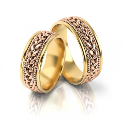 Zlaté snubní prsteny 3134 - Barva zlata: Růžové / Žluté