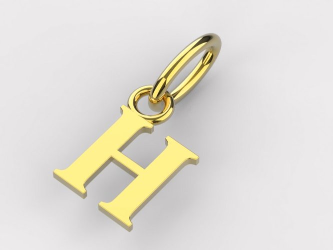 Zlatý přívěsek písmeno H